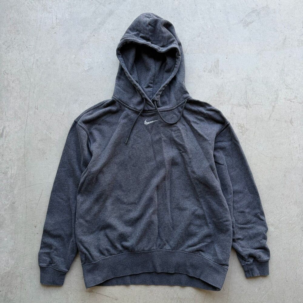 Nike Mens XS Sportswear Essential Hoodie Charcoal Grey Swoosh DJ6939-010